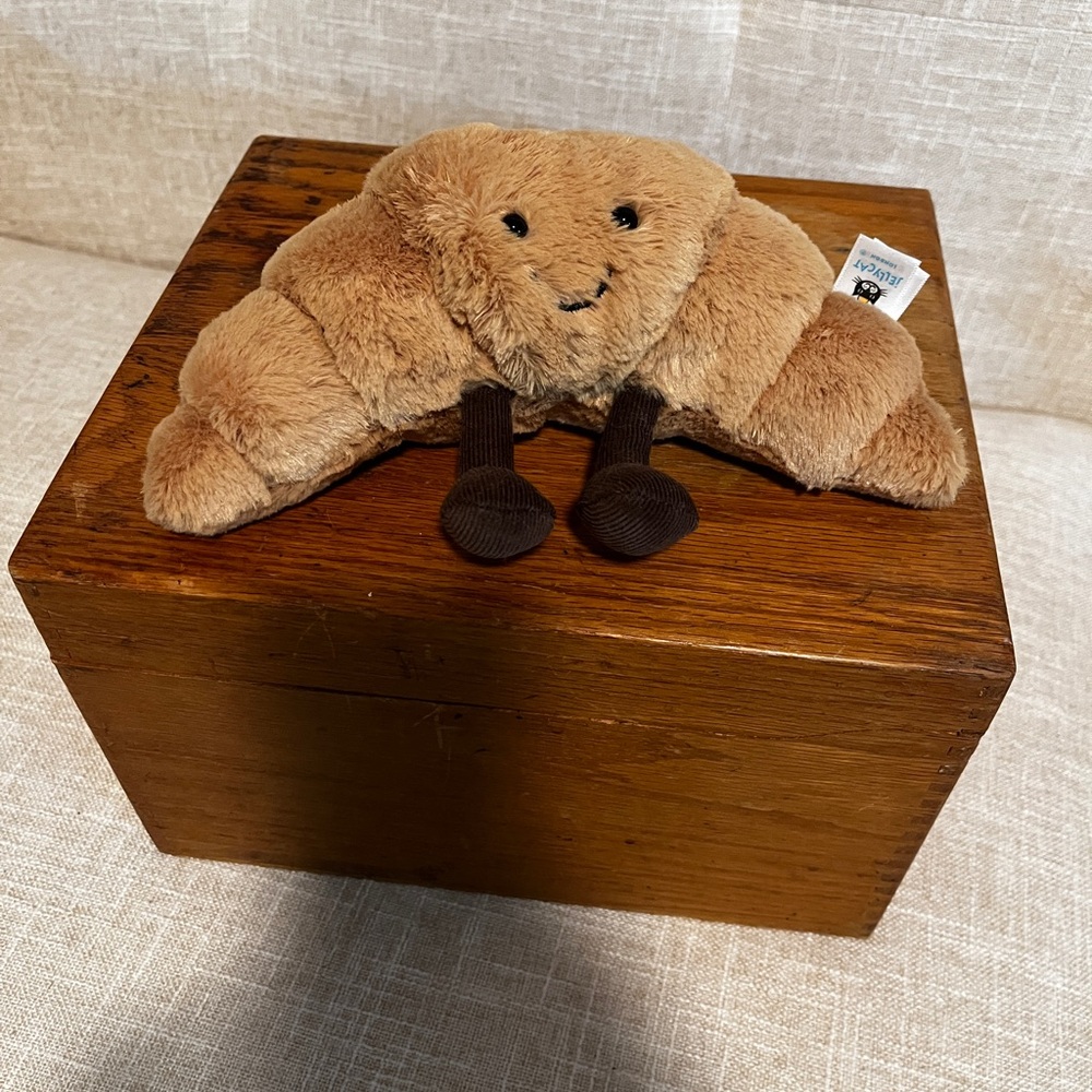 Plush Croissant Jellycat with Brown Accents